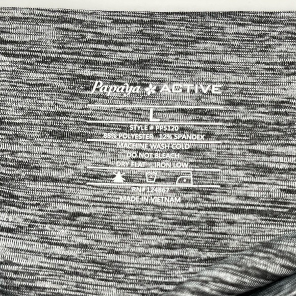 Papaya Active Leggings Marled Gray Silky Smooth 7/8” Length Size Large - Picture 4 of 7